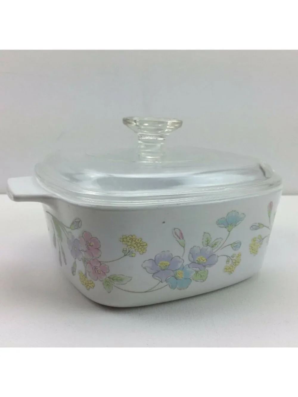 Corning Ware A-1 1/2- B 1.5 Liter Watercolor Floral Casserole Dish Bowl Lid Set